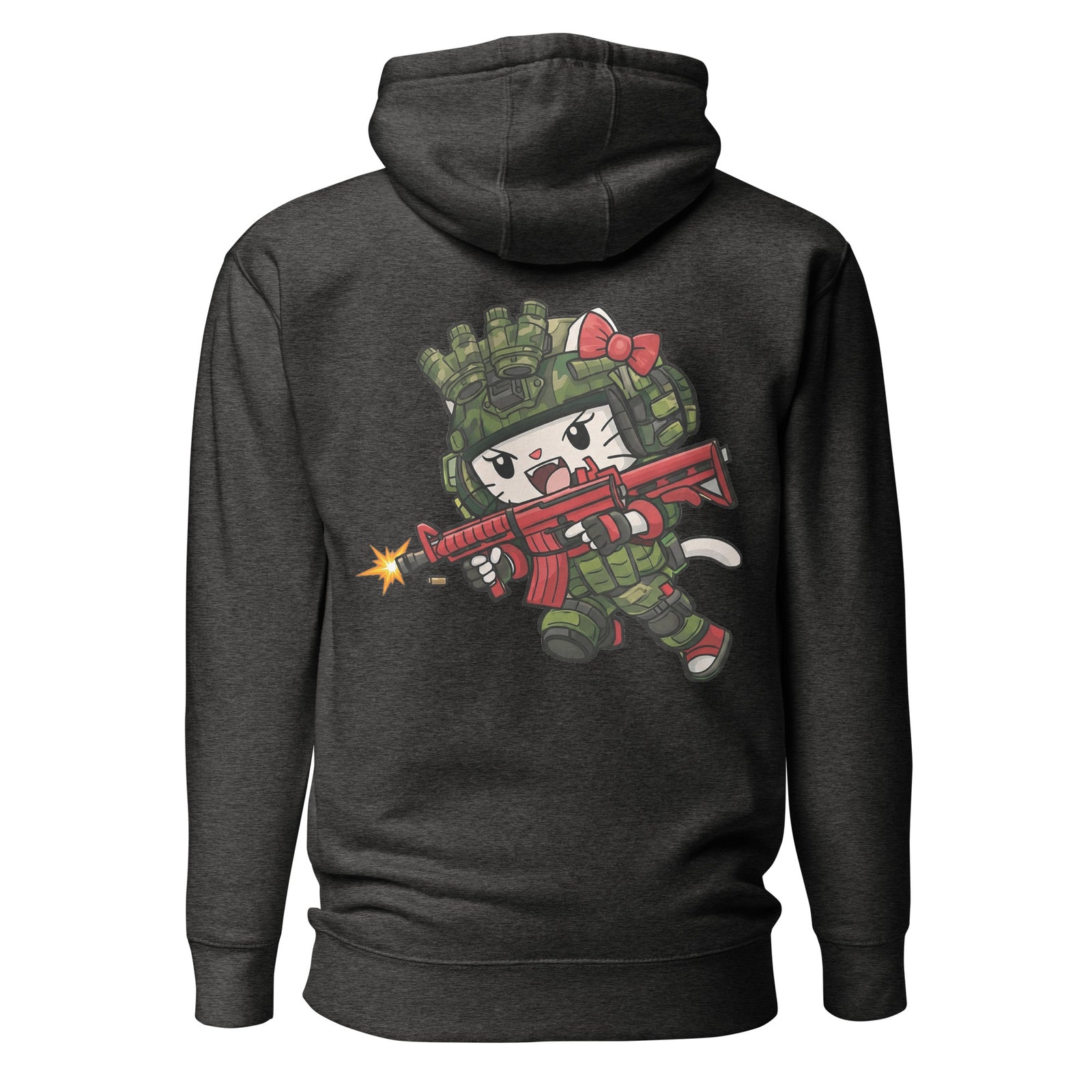 Potero Standard Tactical Kitty Collab Huppari, charcoal heather takaa